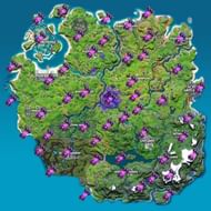 All Alien Artifact locations in Fortnite Chapter 2 Season 7 (Image via Reddit/u/Leon82Li)